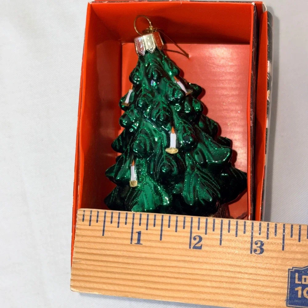John Derian Target Glass Christmas Tree Ornament 2025 Dated‎ Green  4.25